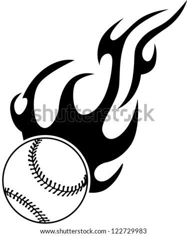 Baseball Flame Design Elements Stock Vector 122729983 - Shutterstock