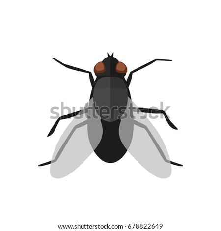 Fly Icon Flat Style Vector Simple Stock Vector 678822649 - Shutterstock