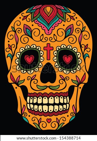 Mexican sugar skull - stock vector