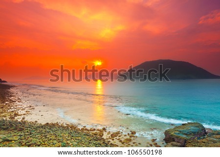 Sunrise over the sea. Con Dao. Vietnam