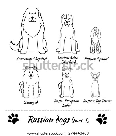 Download Set Russian Dogs Part 1 Vector Stock Vector 274448489 - Shutterstock