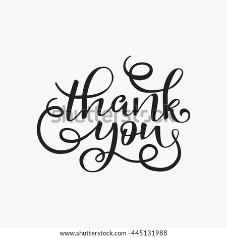 Thank You Hand Drawn Calligraphic Pen Stock Vector 377483575 - Shutterstock