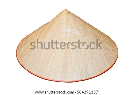 asian bamboo hat isolated over white background
