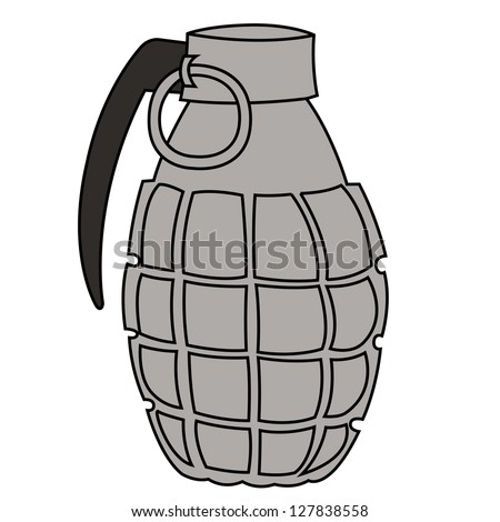 Grenade Black White Drawing Illustration Outline Stock Illustration ...