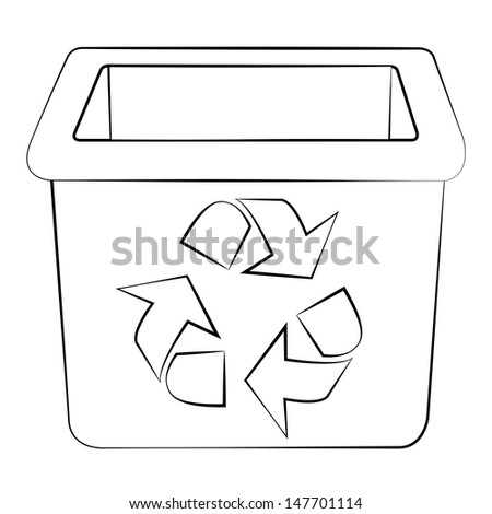 Outline Garbage Can Recycle Bin On Stock Vector 127838774 - Shutterstock