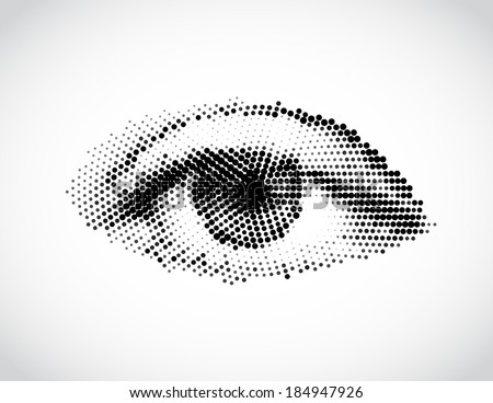 Abstract woman eye made from dots vector Abstract woman eye made from dots vector
