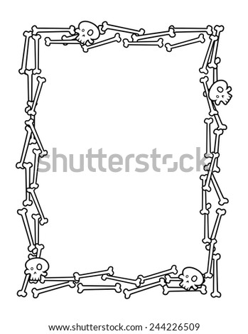 Halloween Frame Made Bones Stock Vector 244226509 - Shutterstock
