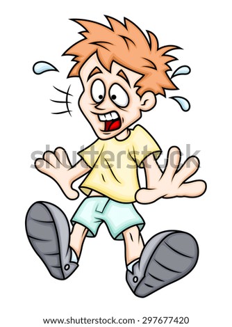 Scared Cartoon Boy Stock Vector 297677420 - Shutterstock