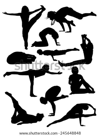 Silhouettes Several Gymnastic Moves Stock Vector 213192967 - Shutterstock