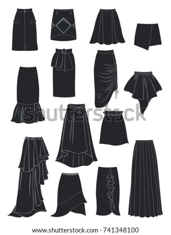 Set Silhouettes Skirts Vector Illustration Stock Vector 108919427 ...