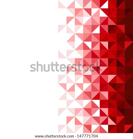 Abstract, geometric background, triangle and square, red