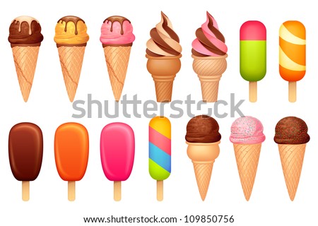 Vector Illustration Collection Ice Cream Stock Vector 109850756