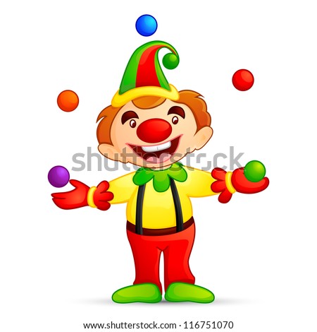 Vector Illustration Circus Joker Juggling Ball Stock Vector 116751070 ...