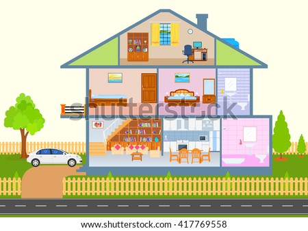 House Cut Vector Stock Vector 101046331 - Shutterstock