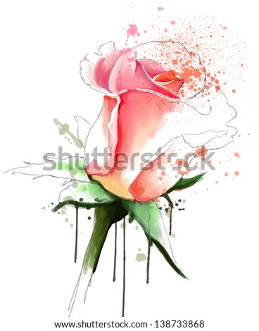 Stock Images similar to ID 70956724 - vector stylized rose