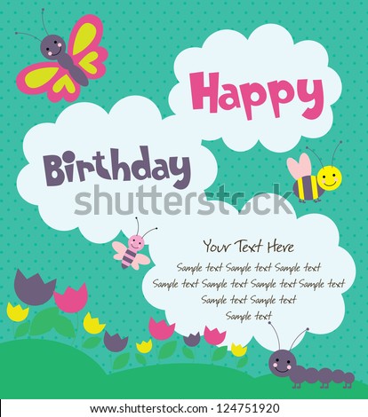 Happy Birthday Card Design Vector Illustration Stock Vector 110362415 ...