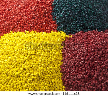 colourful plastic polymer granules