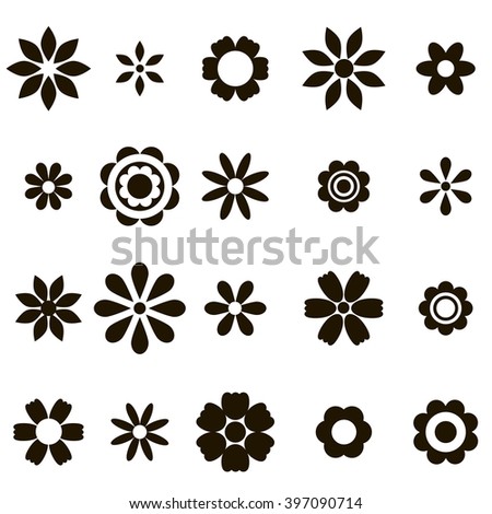 Flower Icon Collection Vector Illustration Stock Vector 216743512 ...