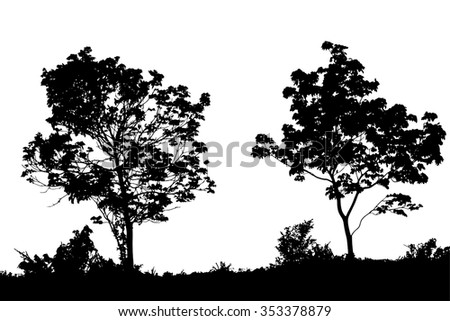 Trees Silhouette Vector Stock Vector 353378879 - Shutterstock