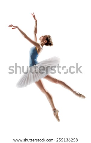 Silhouette Ballerina Classical Tutu White Studio Stock Photo 120455692 ...