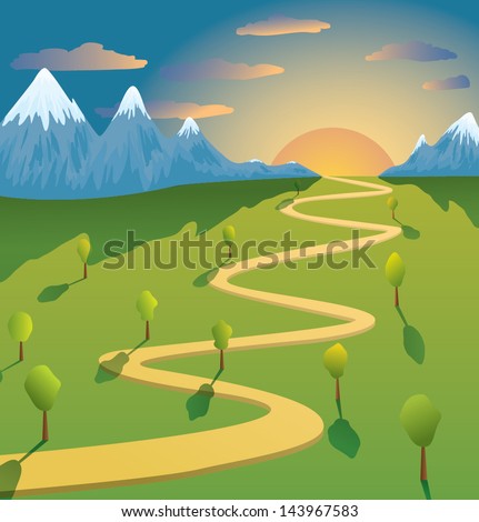Image result for path in mountain cartoon funny