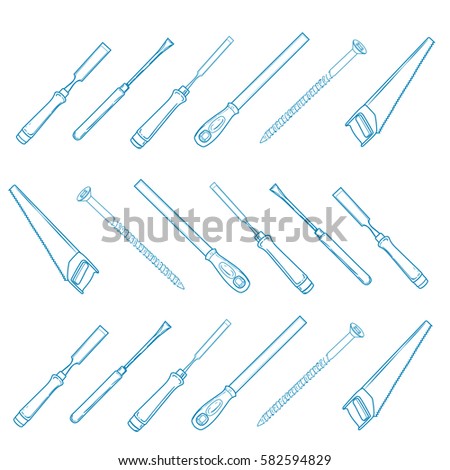 Woodworking Tools Icons Vector Icon Set Stock 582594829 Woodworking Tools Icons Vector Icon Set Stock 582594829