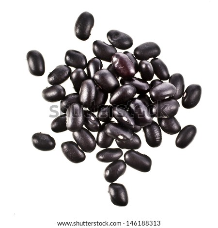 Black beans isolated on white background