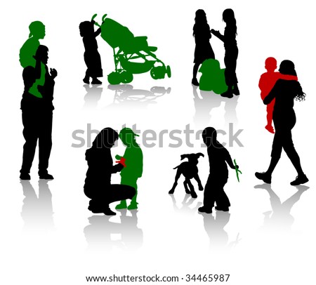 Silhouette Old Disabled People Stock Vector 100149077 - Shutterstock