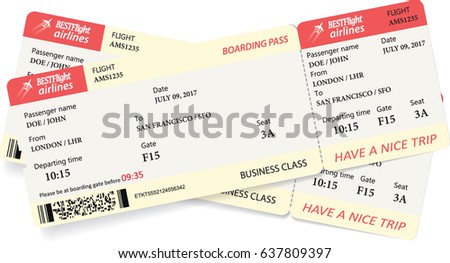 sample plane ticket template