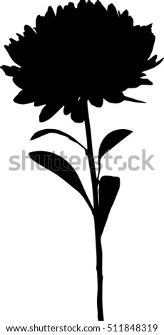 Illustration Flower Silhouette Isolated On White Stock Vector 511848319