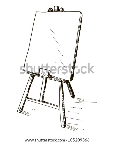 illustration easel artist stock vector royalty free 105209366