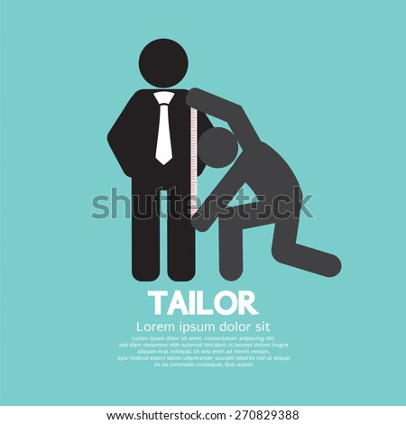 Customer Getting Measure By Tailor Symbol Vector Illustration