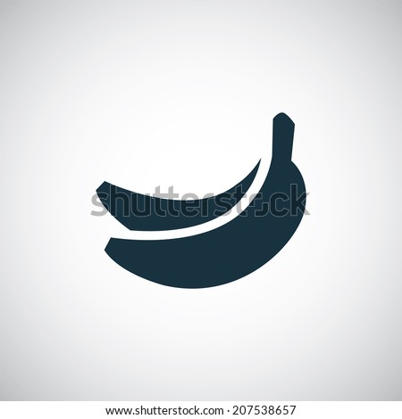 banana icon, isolated, black on the white background. Vector