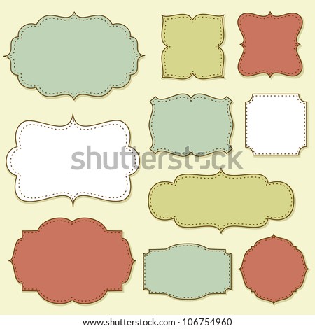 Set Christmas Vintage Labels Red White Stock Vector 115108165 ...