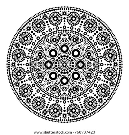 Mandala Vector Dot Painting Style Aboriginal Stock Vector 768937423 ...