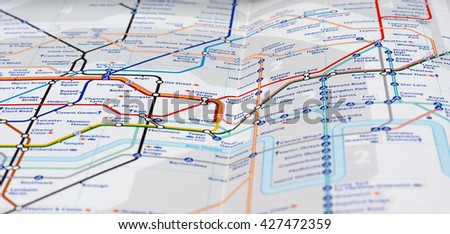 london uk circa april 2016 detail of the tube map with selective focus