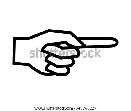 Hand Pointing Symbol Target Sign Finger Stock Vector 349966229 ...