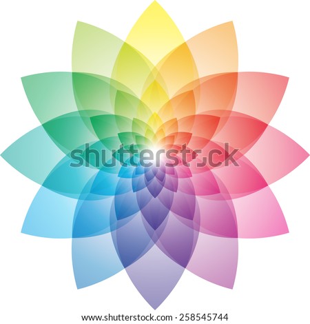 Beautiful Lotus Flower Color Wheel. Vector EPS10.