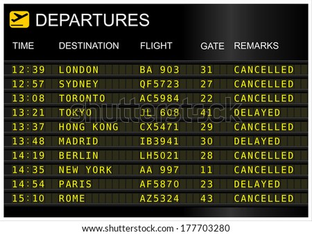 Flight Cancelled Stock Images, Royalty-Free Images