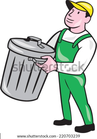 Illustration Garbage Collector Carrying Garbage Waste Stock Vector ...