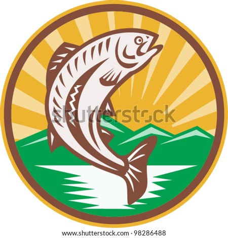 Salmon Jumping Stock Vectors & Vector Clip Art | Shutterstock