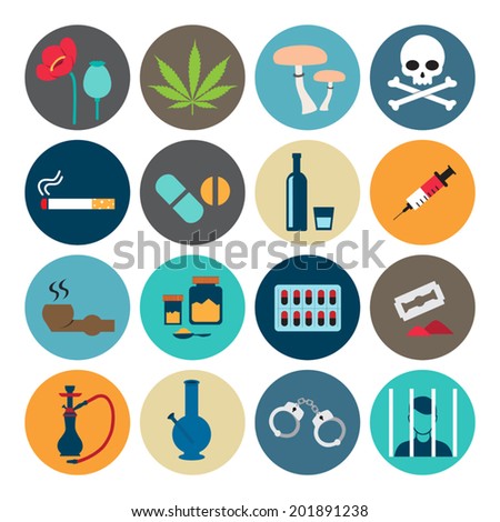 Narcotic drugs flat icon