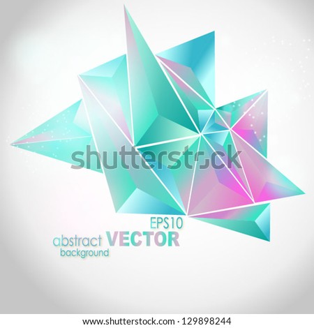 Vector Set Faceted 3d Crystal Colorful Stock Vector 325627172 ...