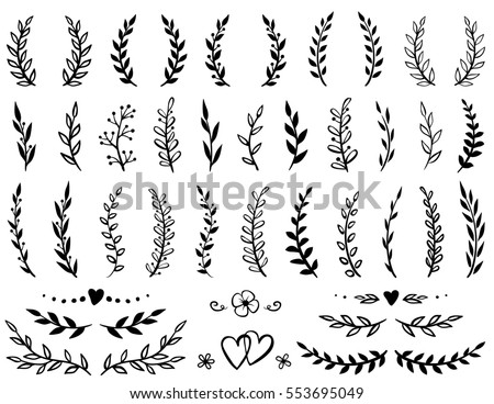 Download Vintage Set Hand Drawn Tree Branches Stock Illustration ...