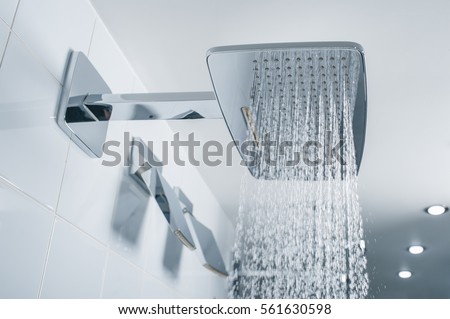 shower in the bathroom close up