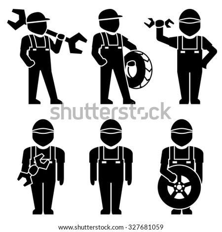 Mechanic Vector Icons Set Stock Vector (Royalty Free) 327681059