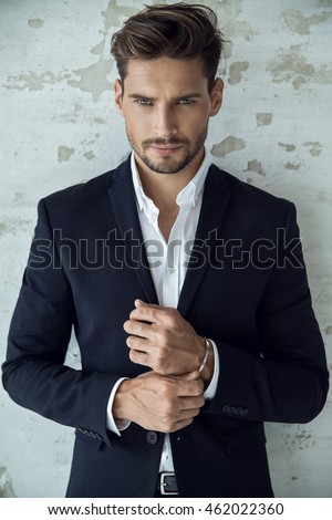 Portraity Man Black Suit Stock Photo (Royalty Free 