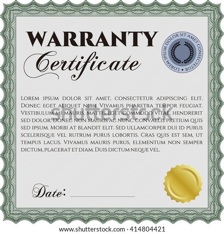Light Blue Warranty Certificate Template. Artistry Design. Printer Friendly  Stock Vector - Illustration of card, back: 185958680