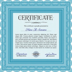 Diploma template or certificate template. With guilloche pattern and ...