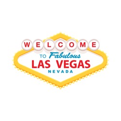 Classic retro Welcome to Las Vegas sign. Vector - Stock